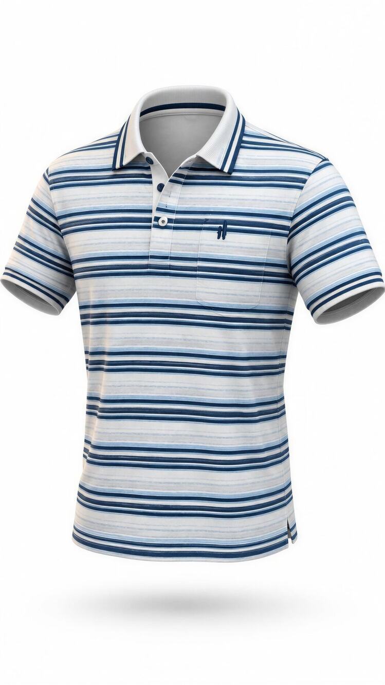 NWT Johnnie-O Hangin' Out Polo Shirt Women's Size 14 Blue & White Striped Golf